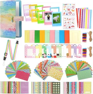 Camera Accessories Colorful Bundle Kit Compatible with Fujifilm Mini 9/8/90/70/11 12 Accessory Include Film Sticker, Desk Frames, Hanging Frame, Strap, Clips (Colorful)