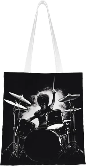 Canvas Tote Bag Aesthetic for Women Drummer Shopping Bags Large Tote Shoulder Bag Reusable Grocery Bags Hobo Bags Casual Handbags Cute Cloth Bags Birthday Gifts