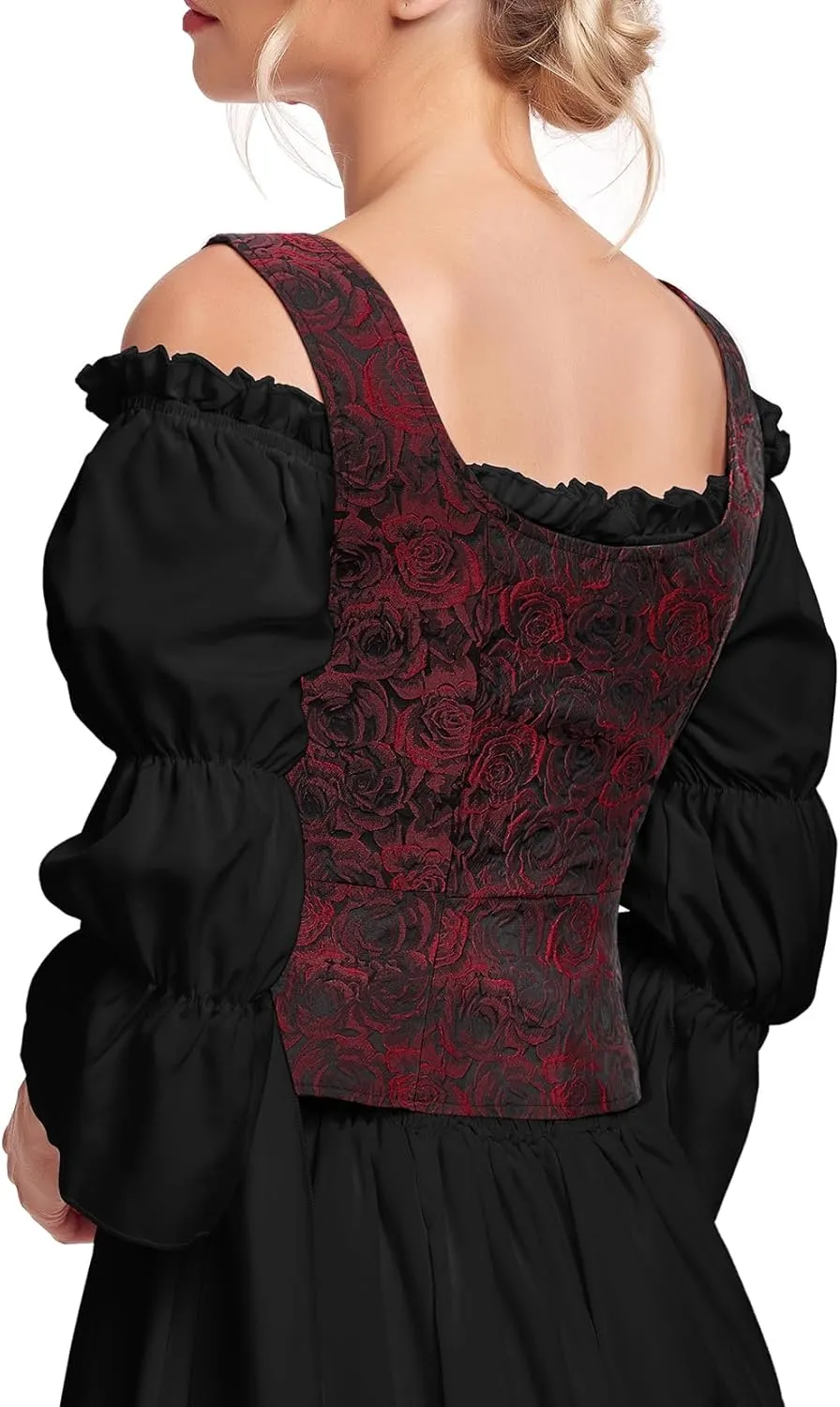 Century Star Renaissance Corset Costume Women Pirate Medieval Viking Floral Top Ren Faire Vest Victorian Plus Size Bodice
