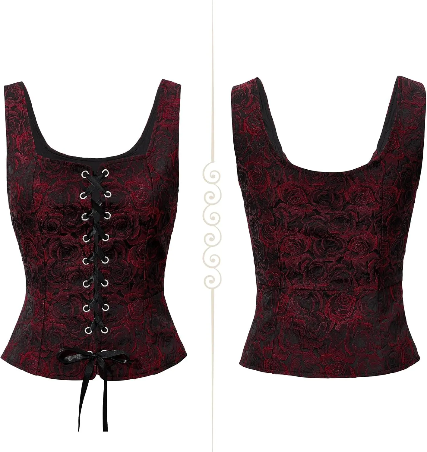 Century Star Renaissance Corset Costume Women Pirate Medieval Viking Floral Top Ren Faire Vest Victorian Plus Size Bodice