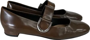 Charles & Keith Brown Gabine Leather Mary Janes UK 4 EU 37 