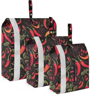 Chilli Peppers Packing Cubes for Travel 3 Set Compressible Packing Cubes Luggage Packing Organizers for Travel Accessories