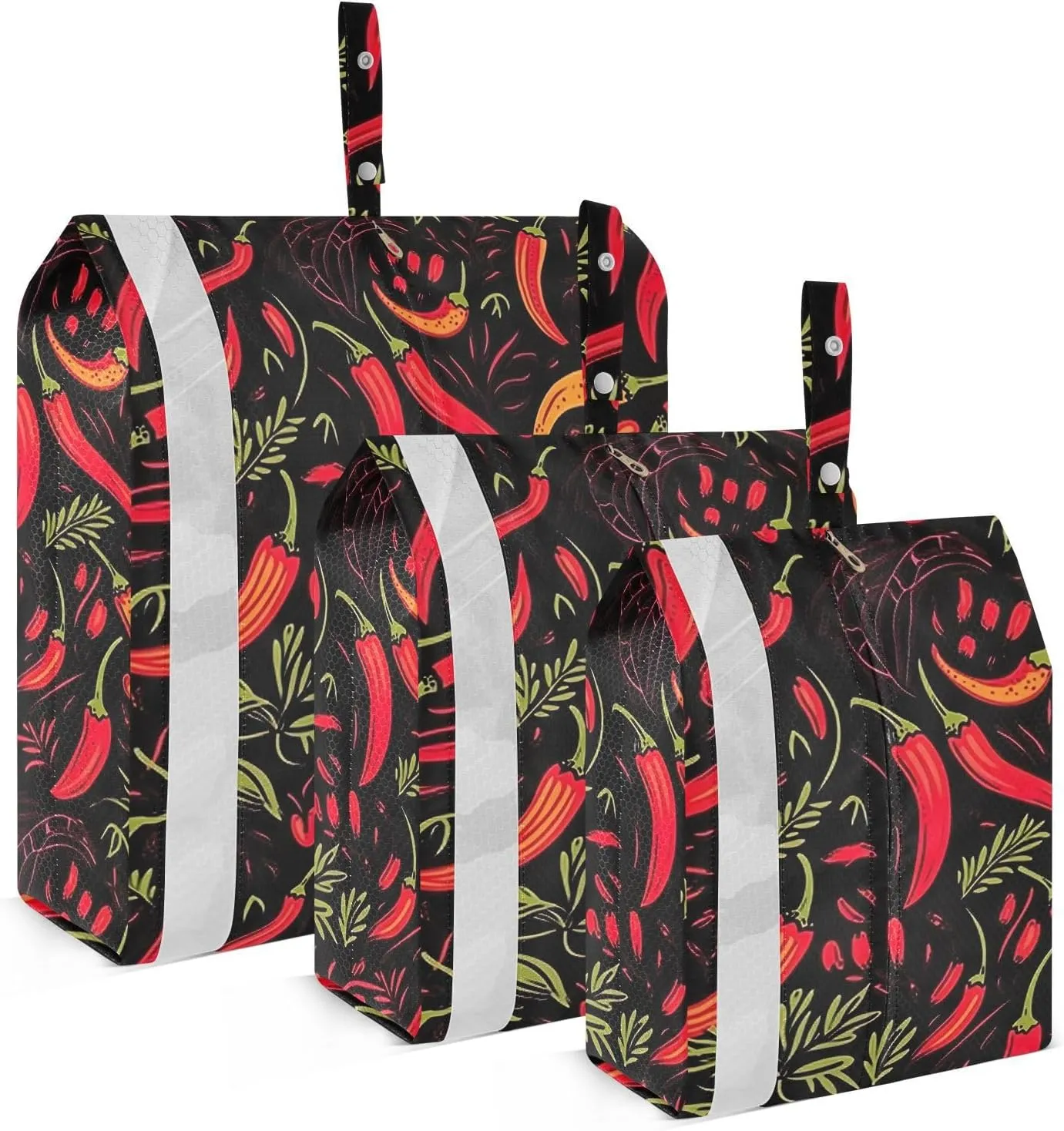 Chilli Peppers Packing Cubes for Travel 3 Set Compressible Packing Cubes Luggage Packing Organizers for Travel Accessories