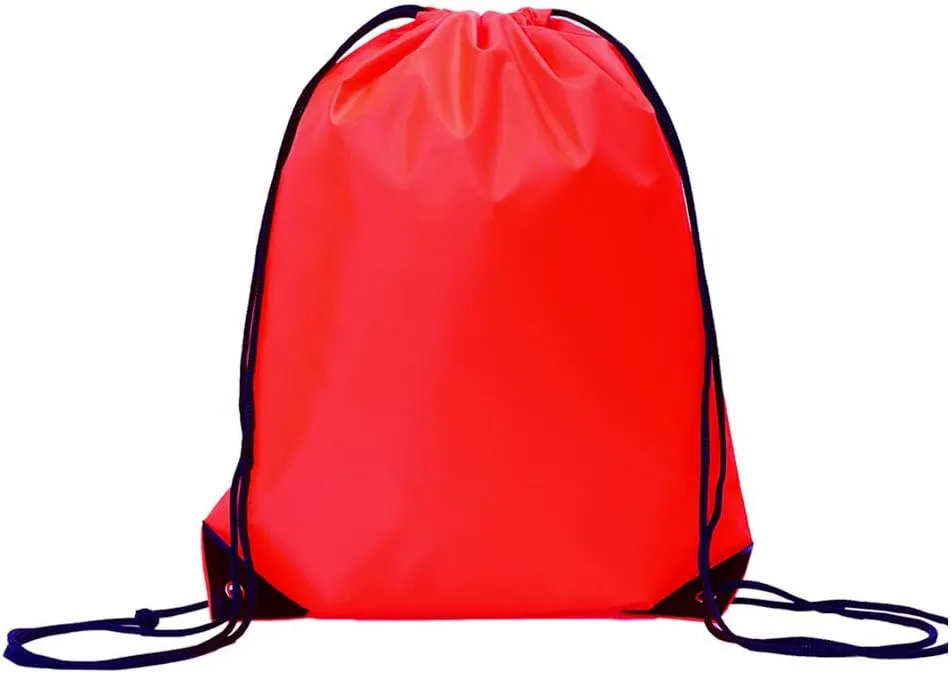 CODOBON 20 Pcs Drawstring Bags, Bulk Draw String Backpack, Cinch Polyester Bag for Gym Sport, Red
