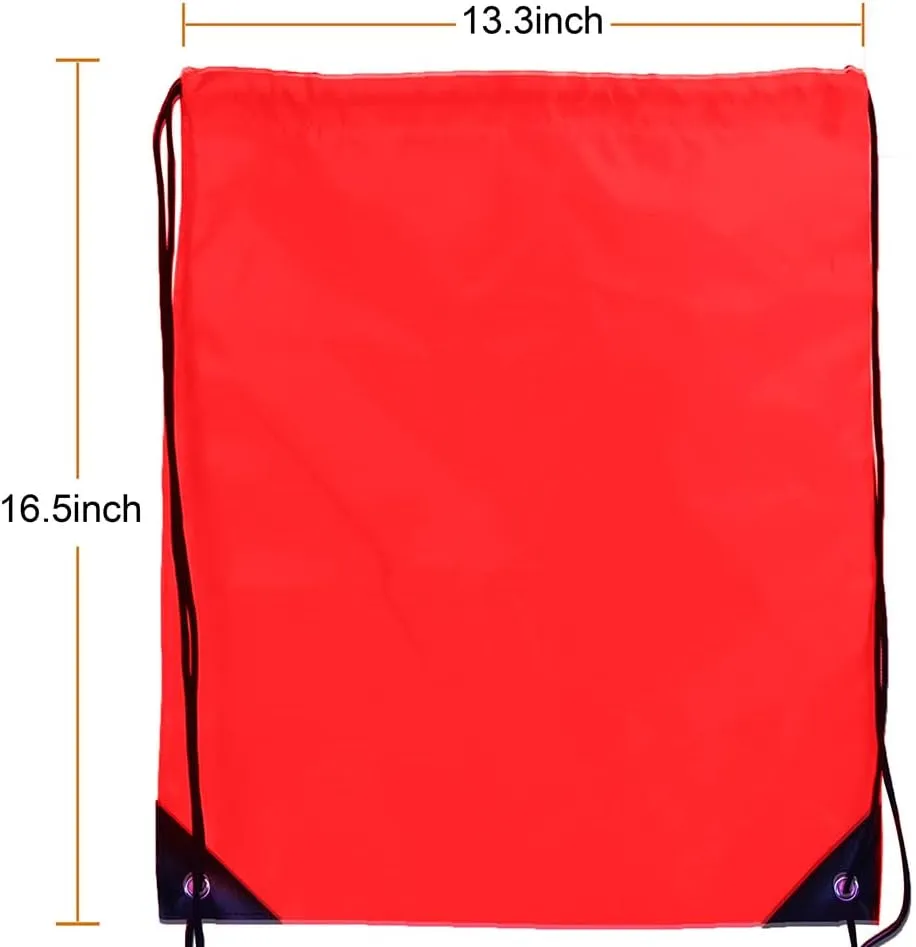 CODOBON 20 Pcs Drawstring Bags, Bulk Draw String Backpack, Cinch Polyester Bag for Gym Sport, Red