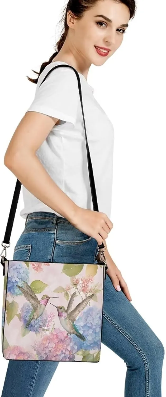 COEQINE Aesthetic Floral Tote Bag Large Capacity Floral Crossbody Strap Easy To Clean Portable Travel Accessories