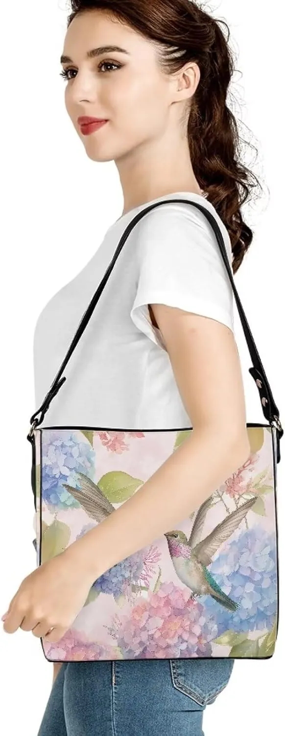 COEQINE Aesthetic Floral Tote Bag Large Capacity Floral Crossbody Strap Easy To Clean Portable Travel Accessories