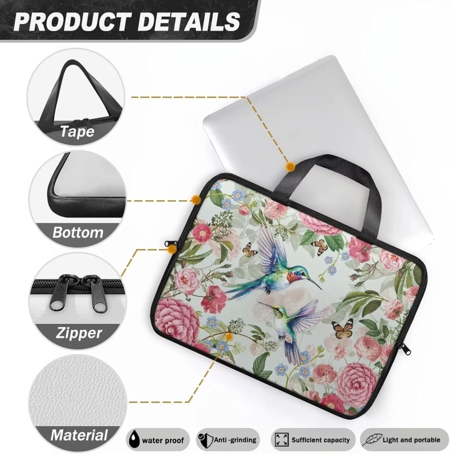 COEQINE Leather Laptop Bag Waterproof Latop Case 10-17 Inch for Women Portable Travel Accessories With Handles