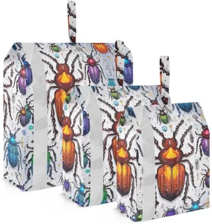 Colorful Insect Packing Cubes for Travel 3 Set Compression Packing Cube Luggage Accessories for Carry On Suitcases