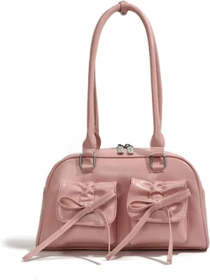 Coquette Purse Cute Bow Purse Aesthetic Kawaii Shoulder Bag Ita Bag Faux Leather Tote Bag Coquette Accessories