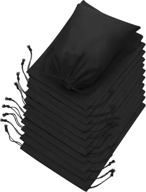 Cotton Blend Drawstring Bags for Storage, Wardrobe, Travel and Household Organization (9 x 12 inch - 12 pack)