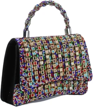 Crystal Handle Clutch Purse Female Rhinestone Bags Colored Diamond Tote Bag Chain Evening Dress Handbag