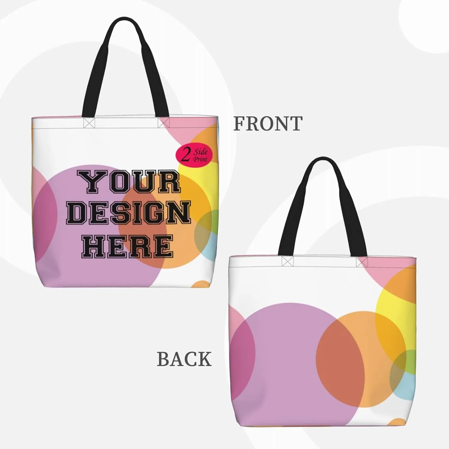Custom Tote Bags for Women with Image Text logo, Personalized Tote Bag Gifts for Mom Teachers, Customized Handmade Totes