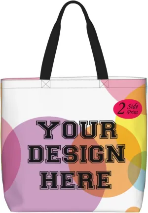 Custom Tote Bags for Women with Image Text logo, Personalized Tote Bag Gifts for Mom Teachers, Customized Handmade Totes