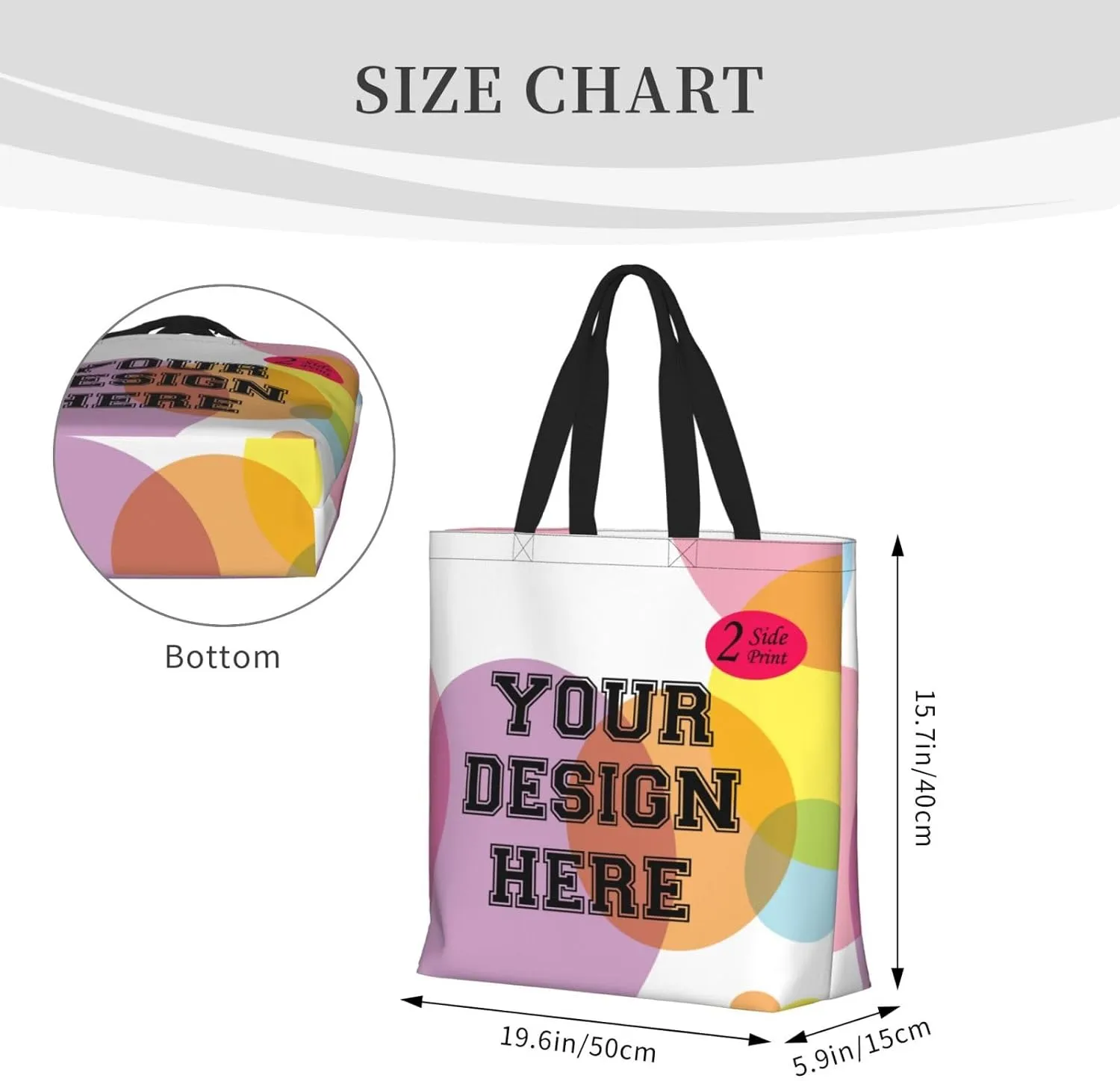 Custom Tote Bags for Women with Image Text logo, Personalized Tote Bag Gifts for Mom Teachers, Customized Handmade Totes