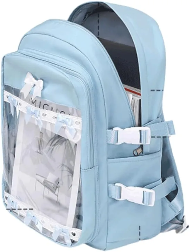 Cute Grunge Backpack Women Men, Ita Bag Kawaii Backpack with Kawaii Pins Accessories Aesthetic Daypack Christmas Gifts