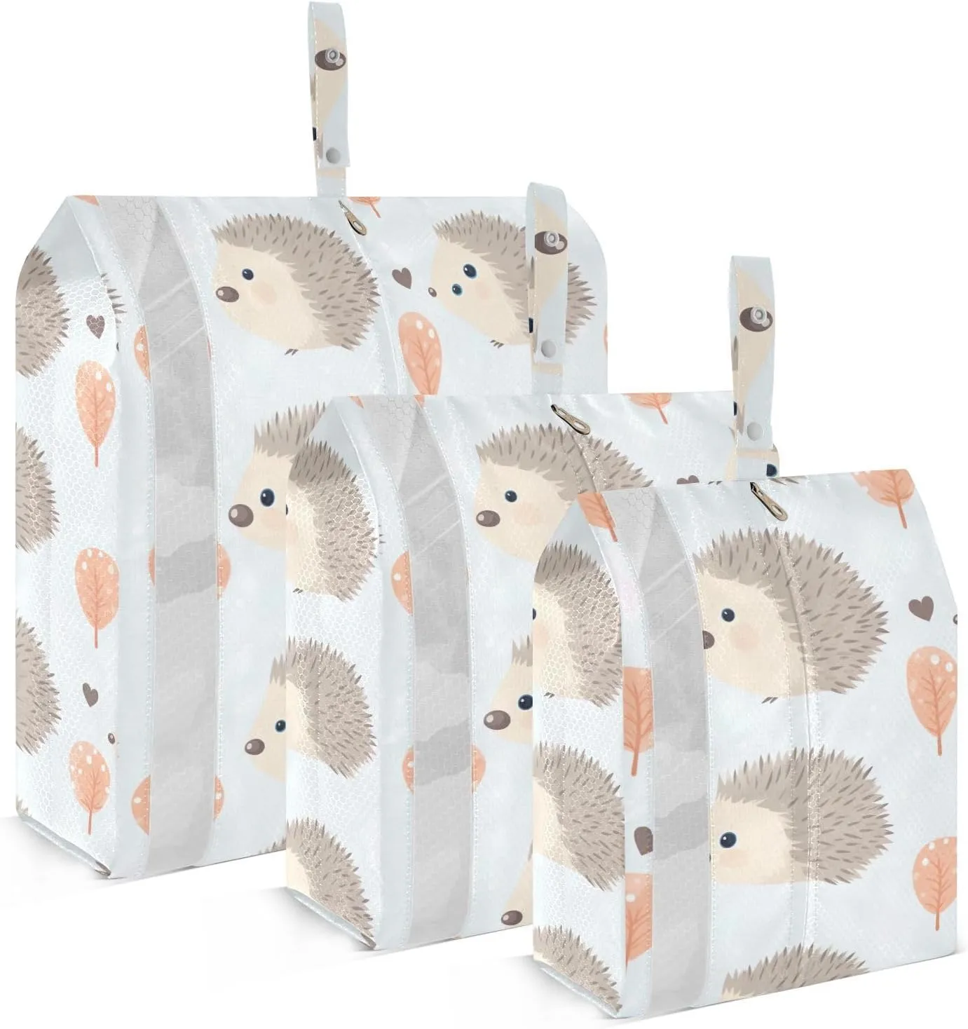 Cute Hedgehogs Packing Cubes for Travel 3 Set Packing Cubes Compression Luggage Accessories for Carry On