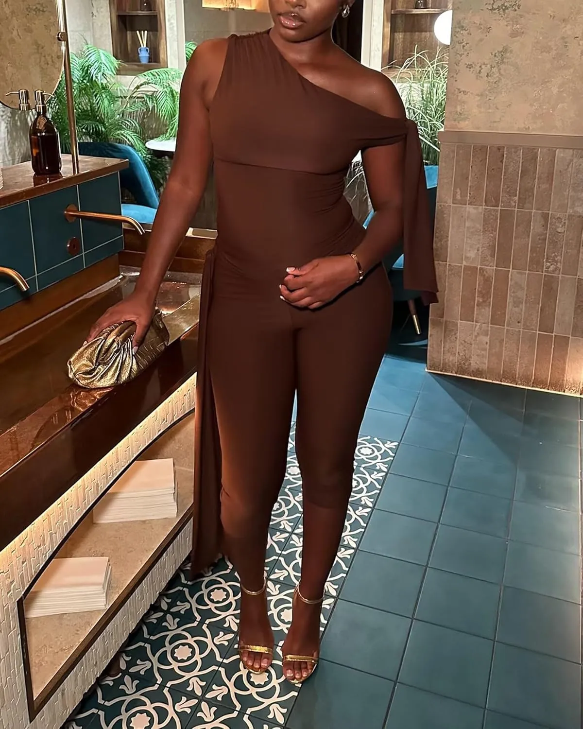 CXXQ Sexy 2 Piece Outfits Off Shoulder Self Tie Crop Tops and Capri Legging Set Tracksuits Clubwear