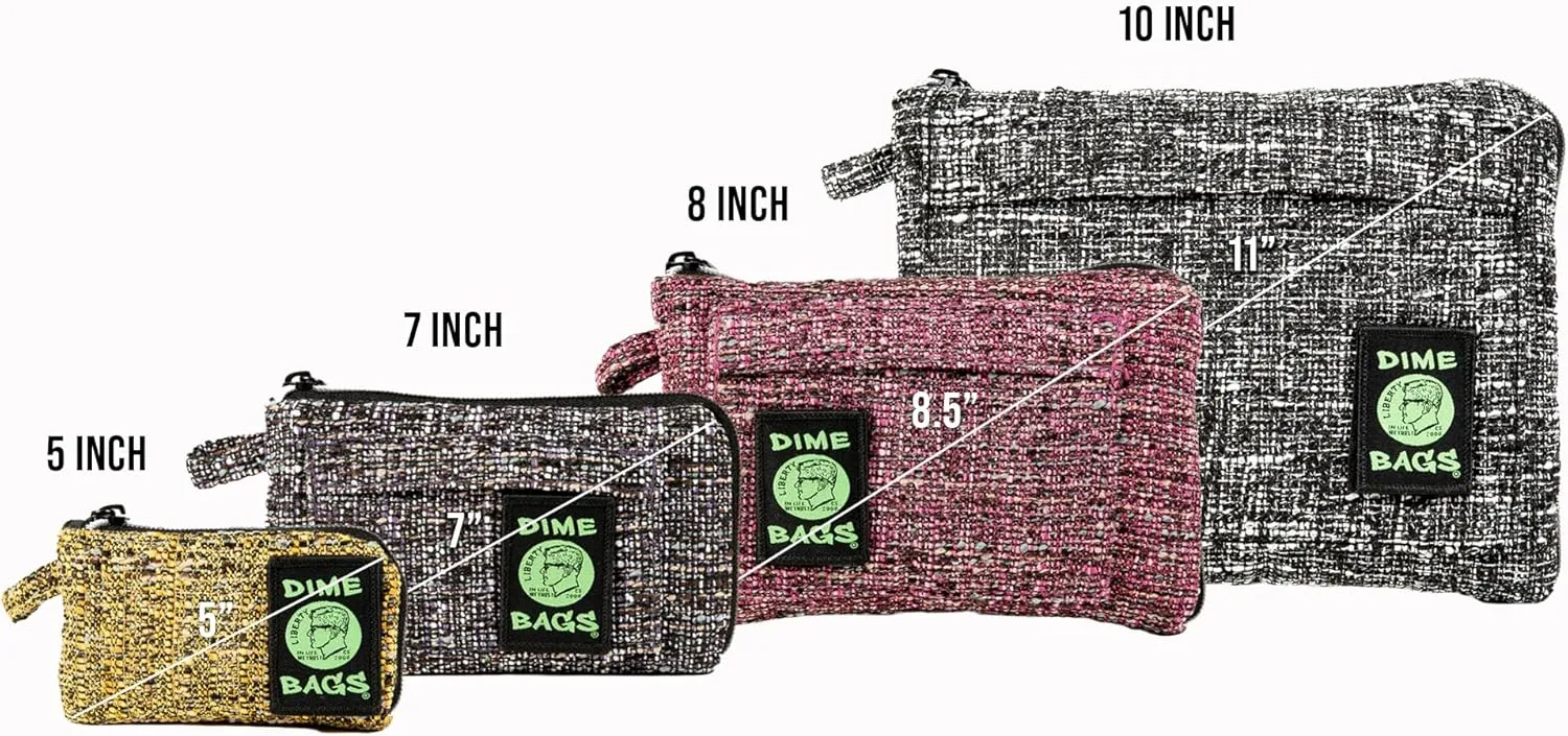 DIME BAGS Padded Pouch  Smell Proof Protective Case with Padded Interior, Durable Hemp-Polyester Fabric, Heavy-Duty Zippers & Interchangeable Patch, Travel & Storage for Fragile Items