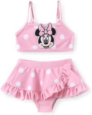 Disney Mickey and Friends Girls 2 Piece Tankini Bathing Suits Summer Rash Guard Swimwear