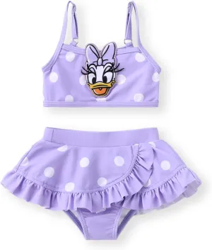 Disney Mickey and Friends Girls 2 Piece Tankini Bathing Suits Summer Rash Guard Swimwear