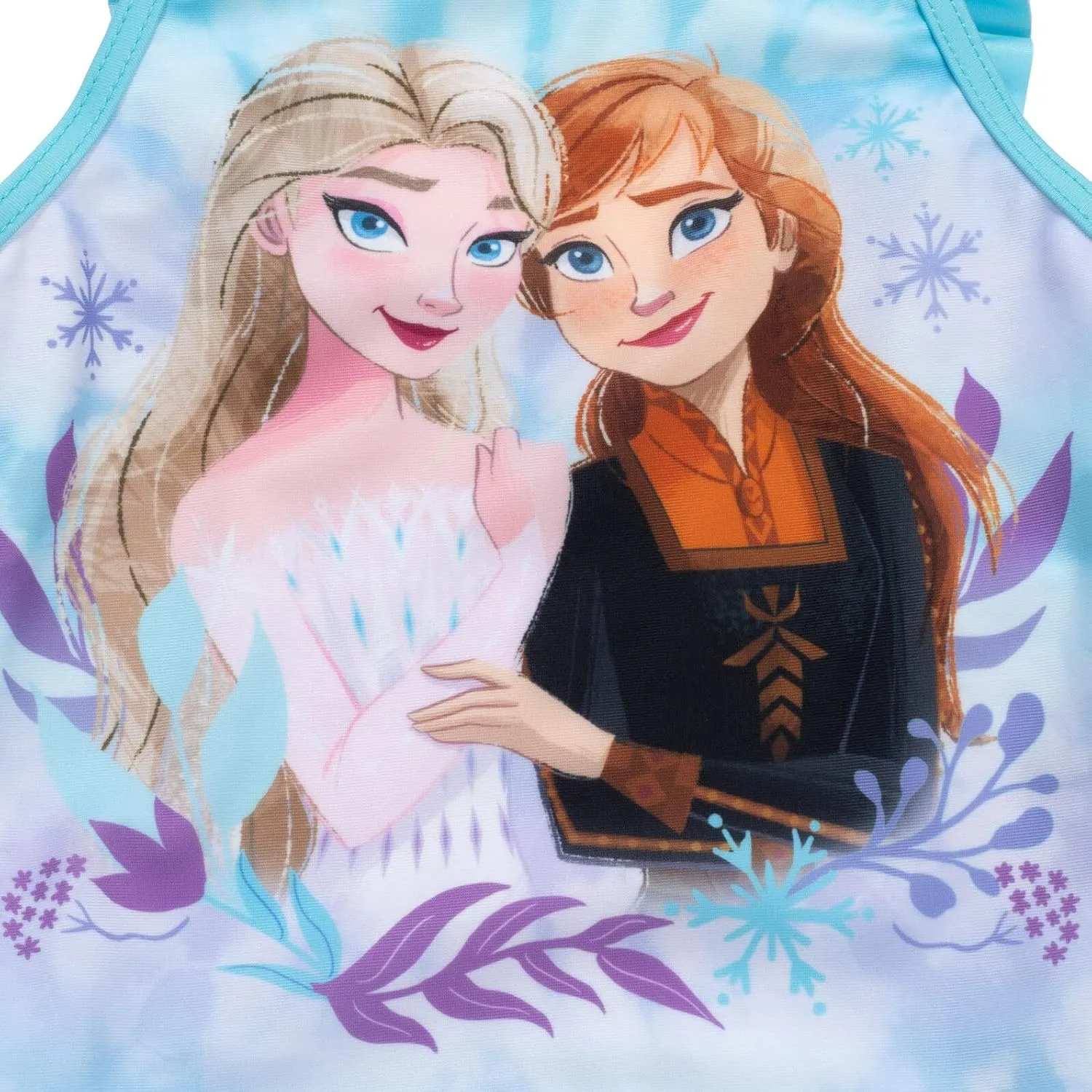 Disney Princess Anna Elsa Girls Tankini Top and Bikini Bottom Swim Set Toddler to Little Kid