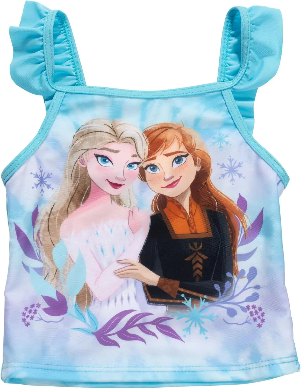 Disney Princess Anna Elsa Girls Tankini Top and Bikini Bottom Swim Set Toddler to Little Kid