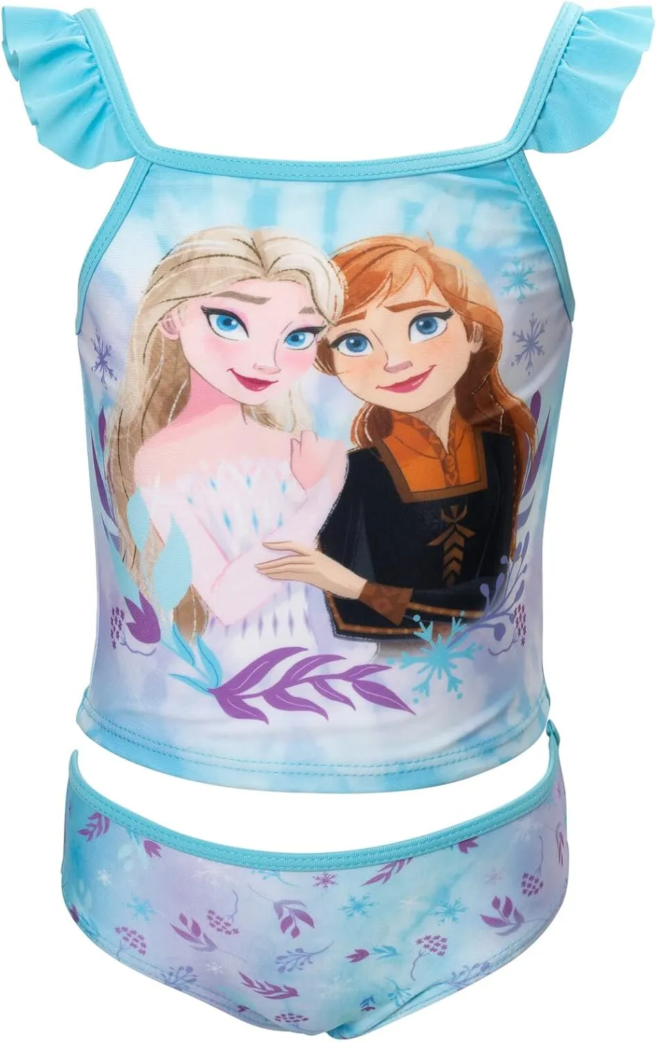 Disney Princess Anna Elsa Girls Tankini Top and Bikini Bottom Swim Set Toddler to Little Kid