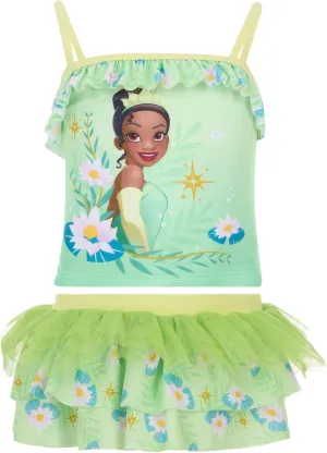 Disney Princess Girls UPF 50  Tankini Top and Swim Skirt Swimsuit Set Toddler to Big Kid Sizes (2T - 10-12)