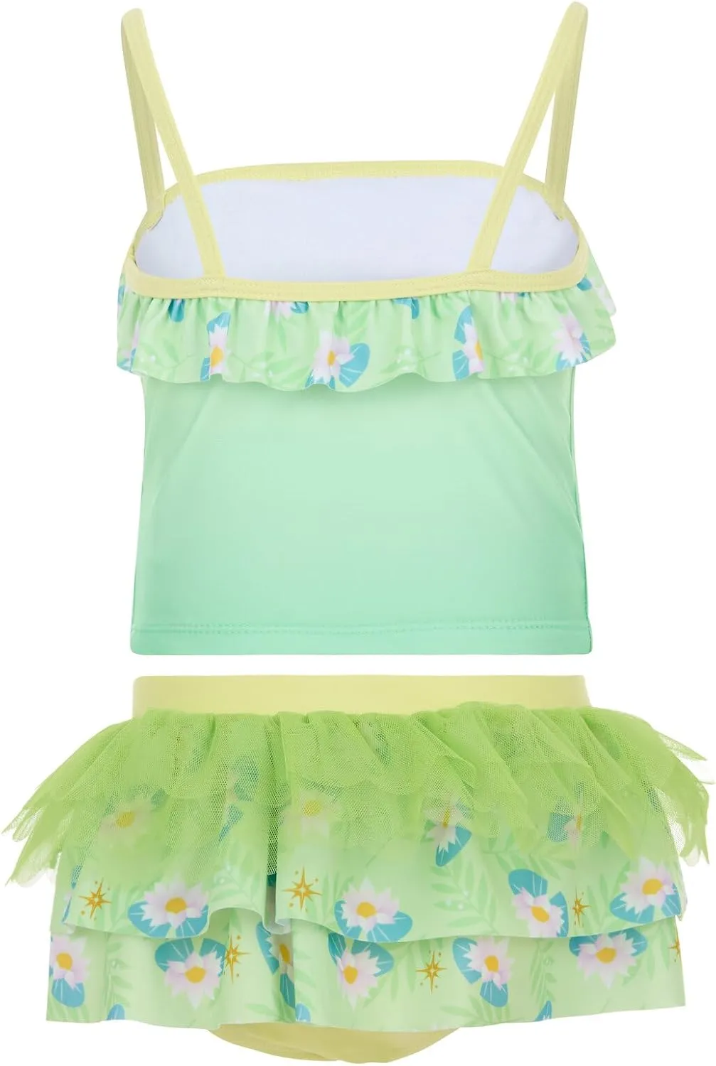Disney Princess Girls UPF 50  Tankini Top and Swim Skirt Swimsuit Set Toddler to Big Kid Sizes (2T - 10-12)