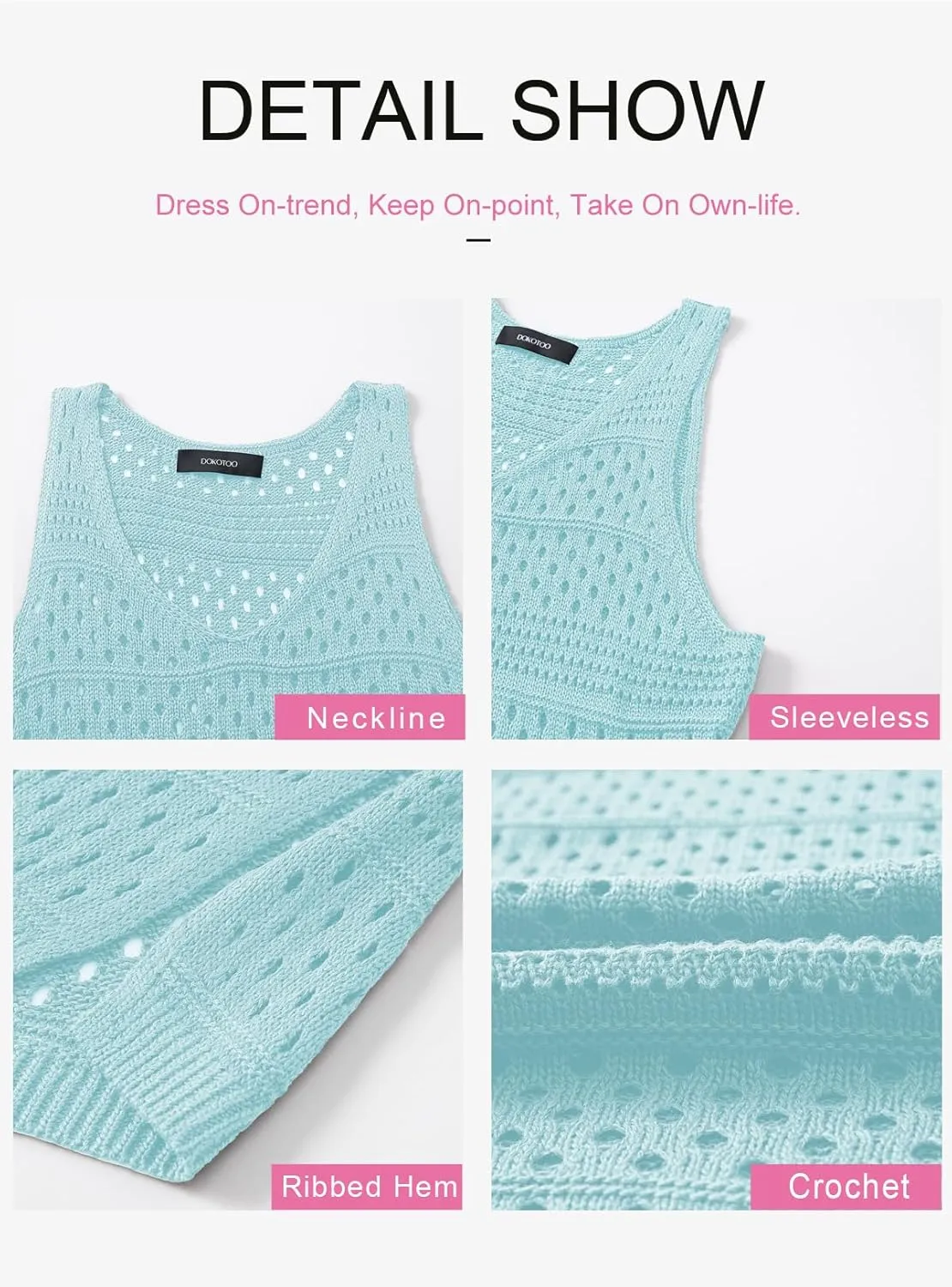 Dokotoo Womens Swimwear Cover Ups 2025 Summer Crochet Hollow Out Knit Bathing Suit Beach Dresses
