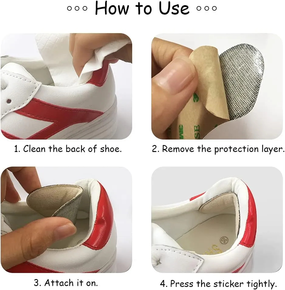 Dr. Foots Heel Grips for Kids and Women, Self-Adhesive Heel Cushion Inserts for Girls and Boys Prevent Heel Slipping, Rubbing, Blisters, Foot Pain - 4pairs (Beige Black)