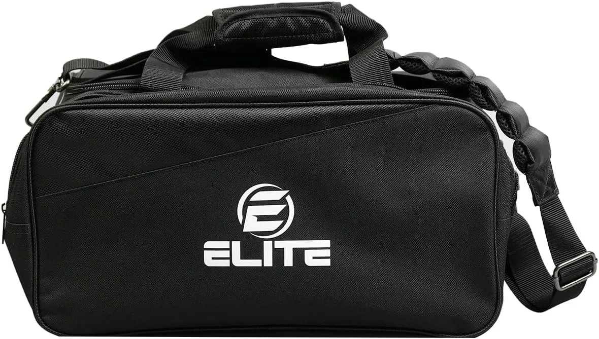 ELITE Deluxe 2 Ball Plus Double Tote Bowling Bag with Shoe Storage Pocket
