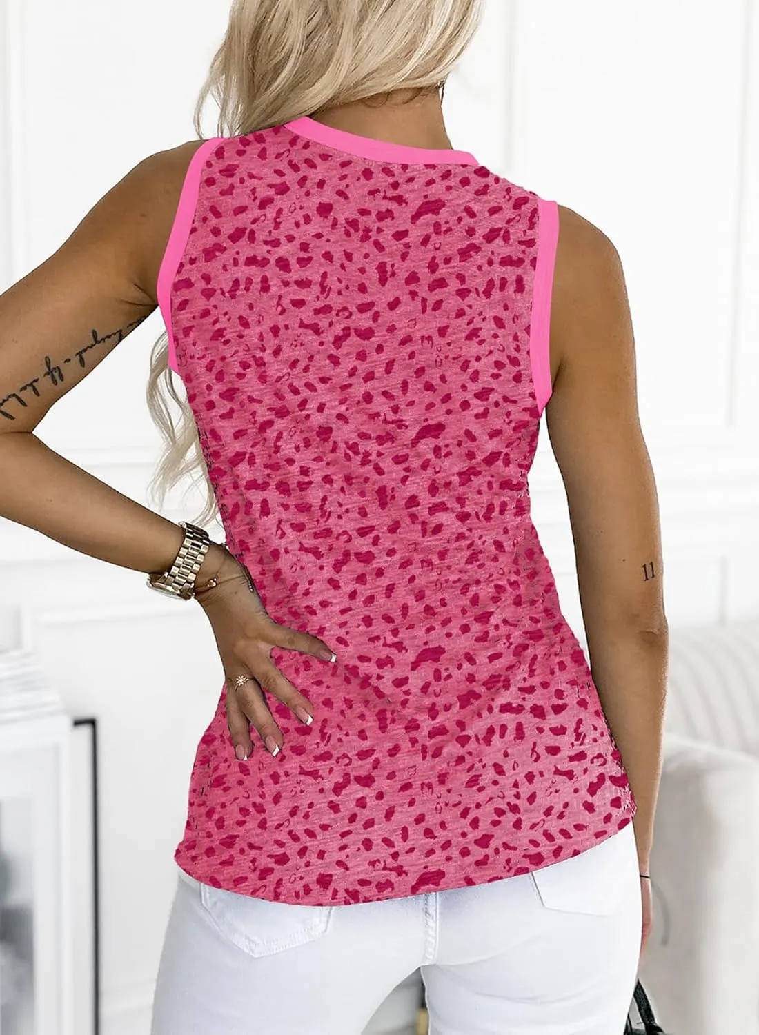 EVALESS Tank Tops for Women 2025 Spring Summer Outfits Cute Polka Dots Sleeveless Tops Loose Fit Shirts