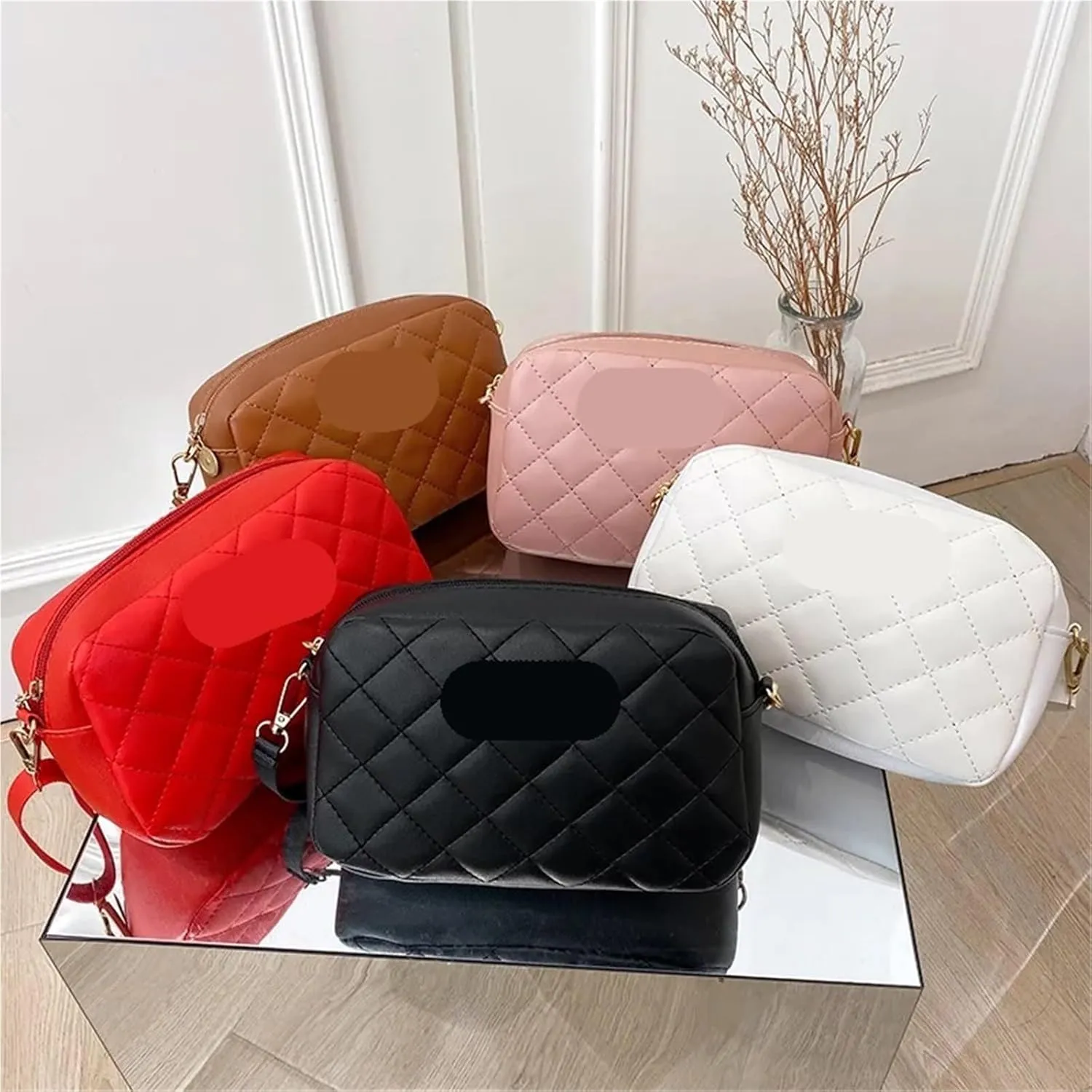 Fashion Women's Small Crossbody Bag PU Leather Messenger Bag Zipper Handbag Purse Summer Travel Bag for Female