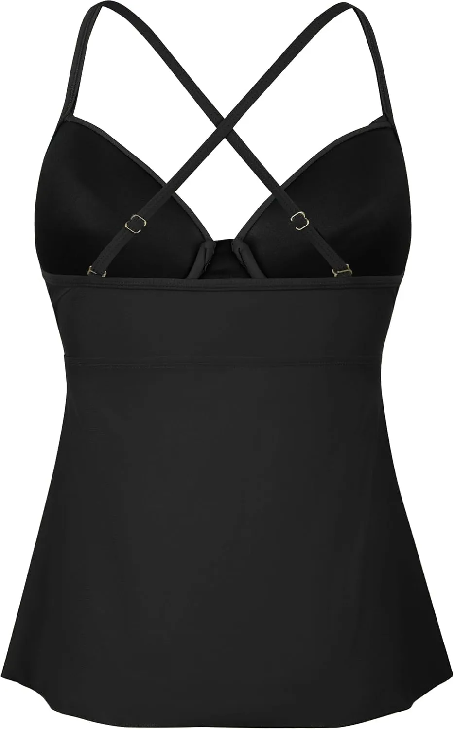 Firpearl Women's Underwire Tankini Top Only Twist V Neck Swimsuits for Big Busted Loose Fit Bathing Suit Tops