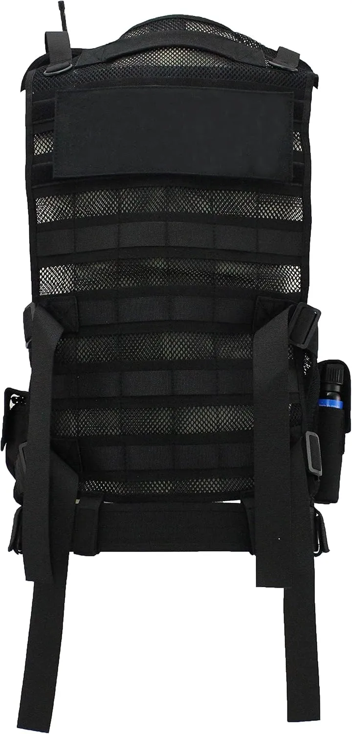First Class Tactical Vests with Security ID Gold,Tactical Vest Outdoor, Breathable Training AirSoft Subcompact Black Vest