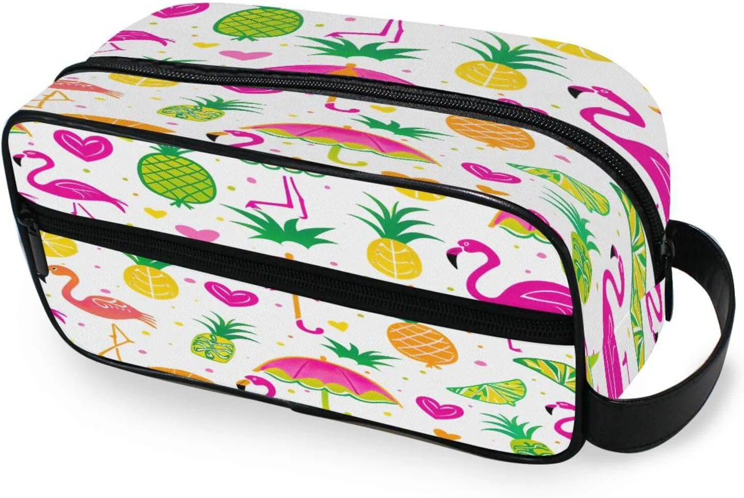Flamingos Travel Toiletry Bag for Women Men, Hanging Cosmetic Bag, Water Resistant Shaving Bag for Toiletries Accessories