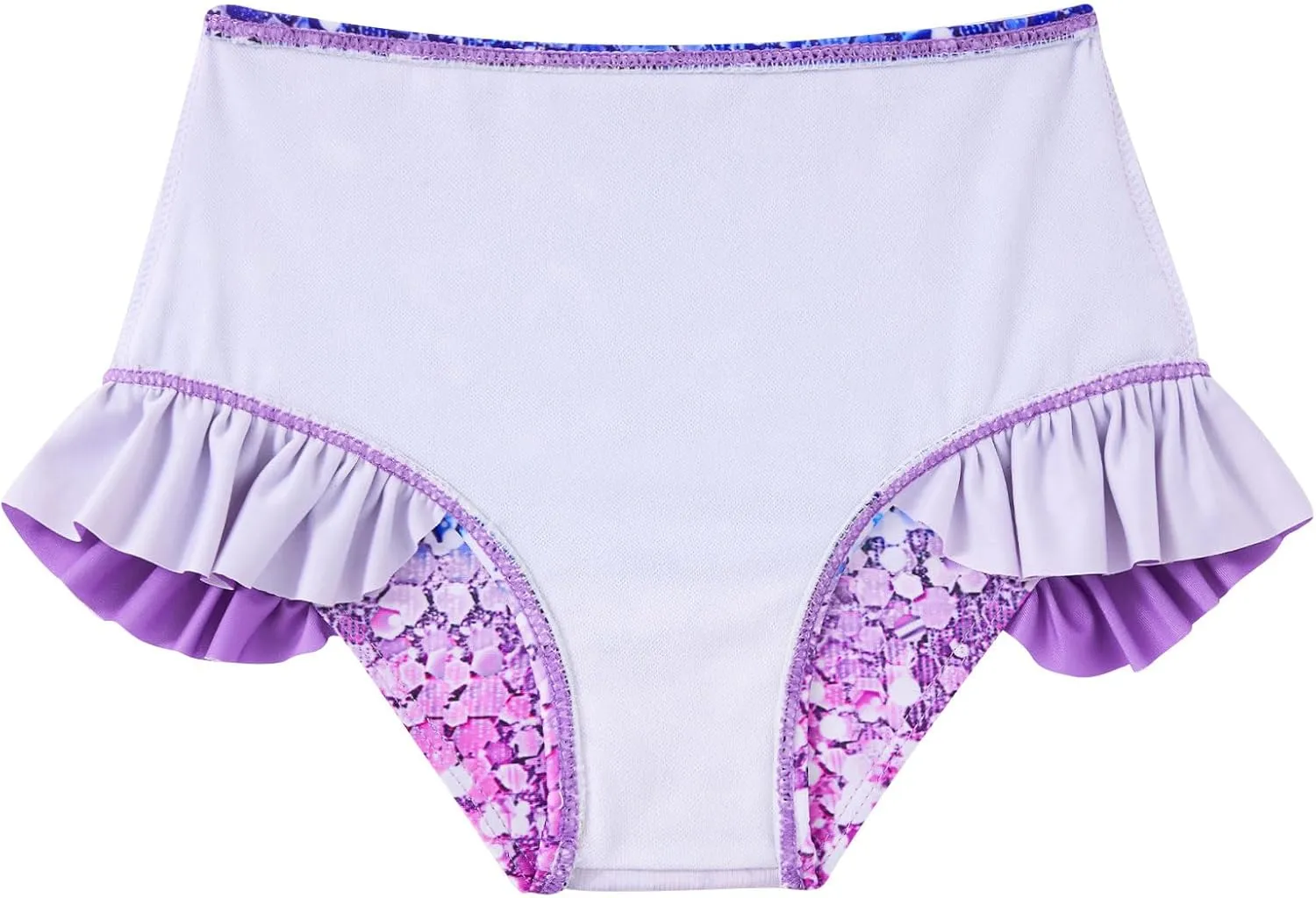 Funnycokid Girls Swimsuit Kids Bathing Suit Rashguard Swimwear Long Sleeve 3 Piece Toddler 3-7 Years