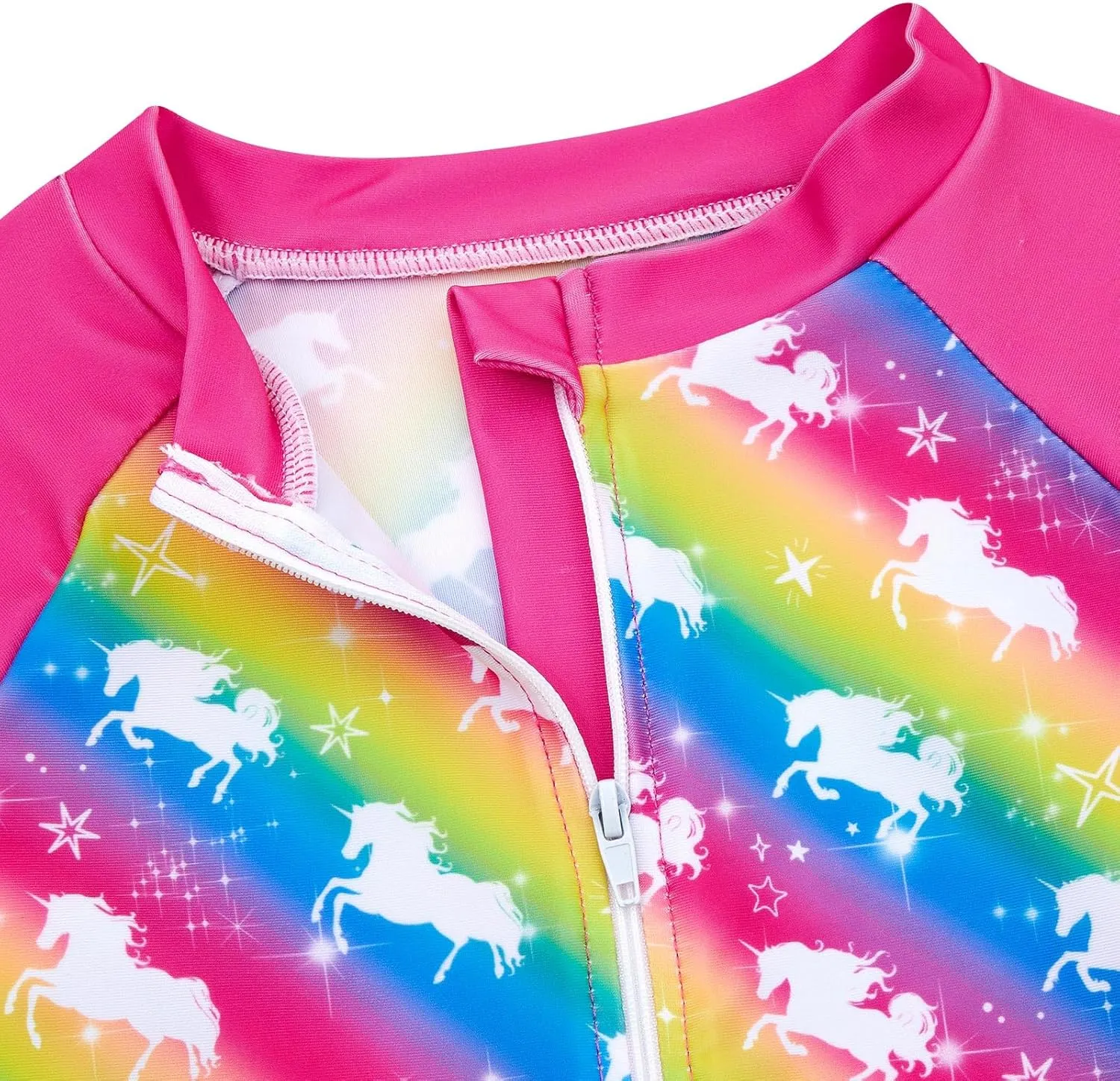 Funnycokid Girls Swimsuit Kids Bathing Suit Rashguard Swimwear Long Sleeve 3 Piece Toddler 3-7 Years