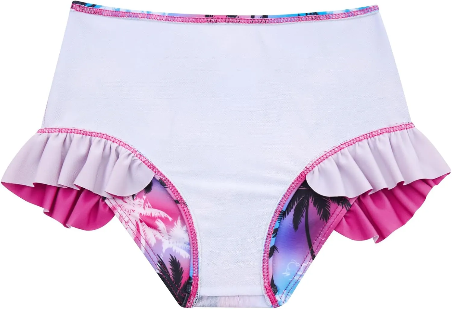 Funnycokid Girls Swimsuit Kids Bathing Suit Rashguard Swimwear Long Sleeve 3 Piece Toddler 3-7 Years