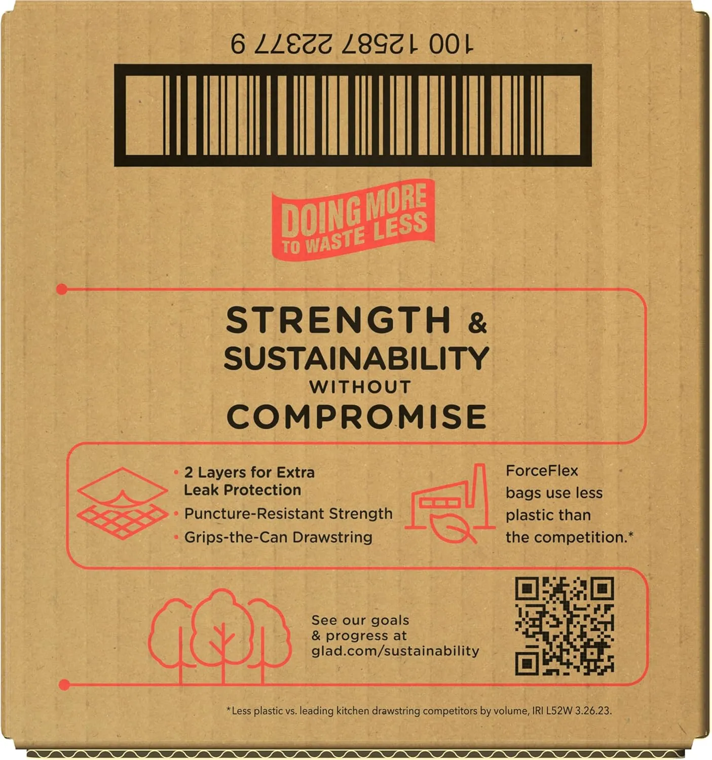 Glad ForceFlex Tall Kitchen Trash Bags, 13 Gal, Pine-Sol Original Scent, 110 Ct, Pack May Vary