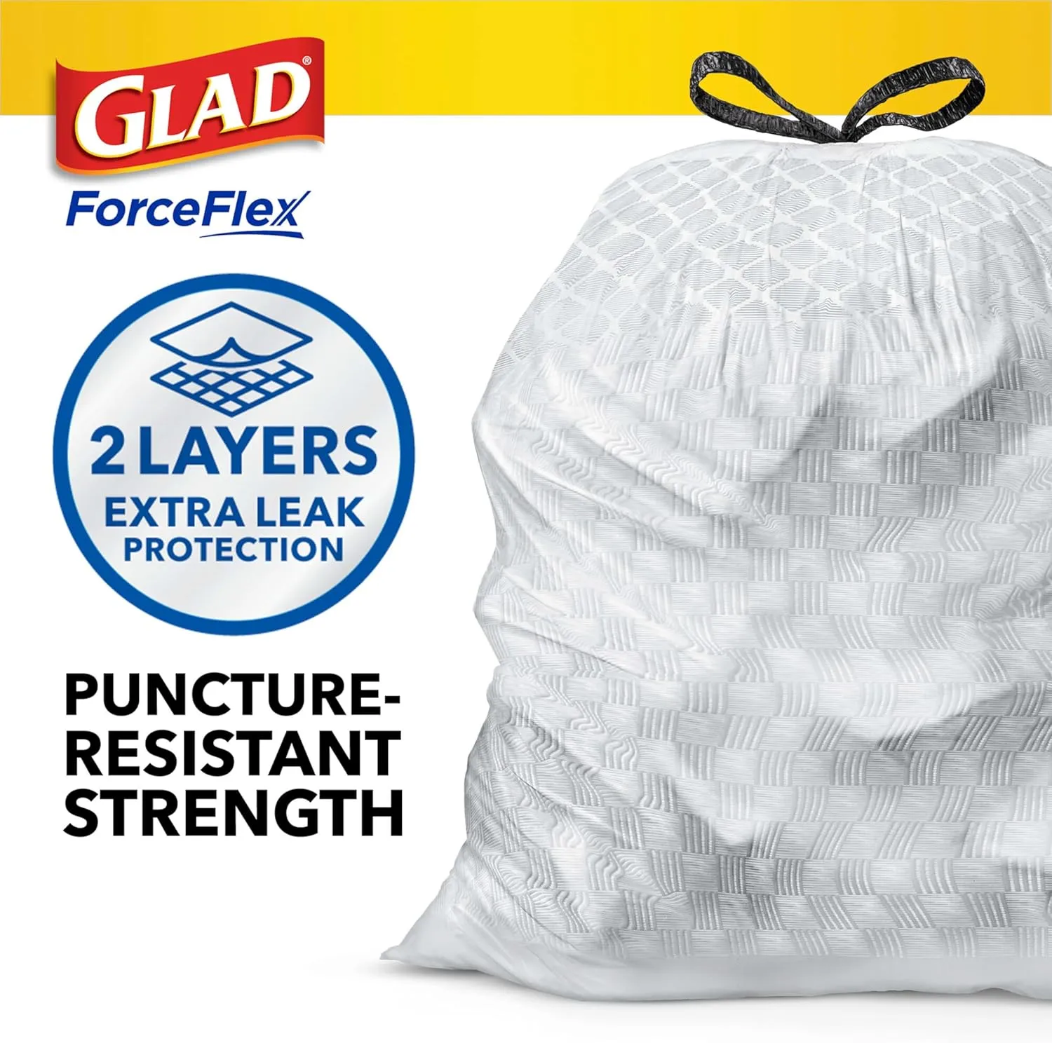 Glad ForceFlex Tall Kitchen Trash Bags, 13 Gal, Pine-Sol Original Scent, 110 Ct, Pack May Vary