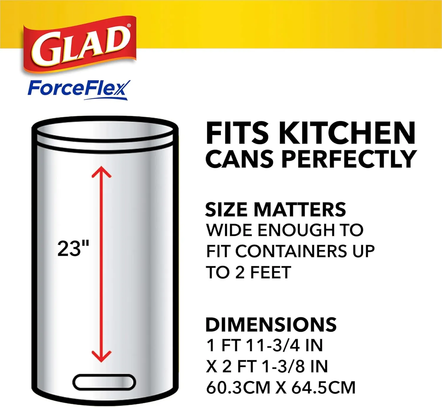 Glad ForceFlex Tall Kitchen Trash Bags, 13 Gal, Pine-Sol Original Scent, 110 Ct, Pack May Vary