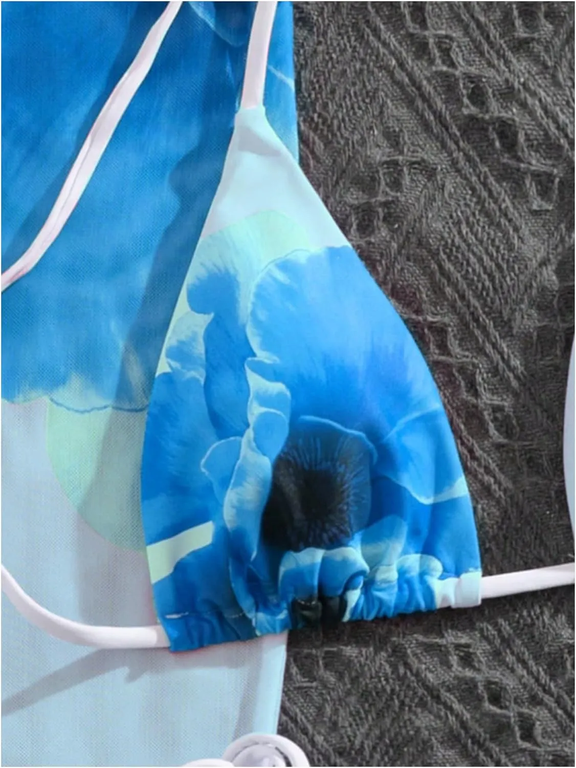 GORGLITTER Women's 3 Piece Swimsuits Floral Halter Triangle String Bikini Set with Cover Up Skirt