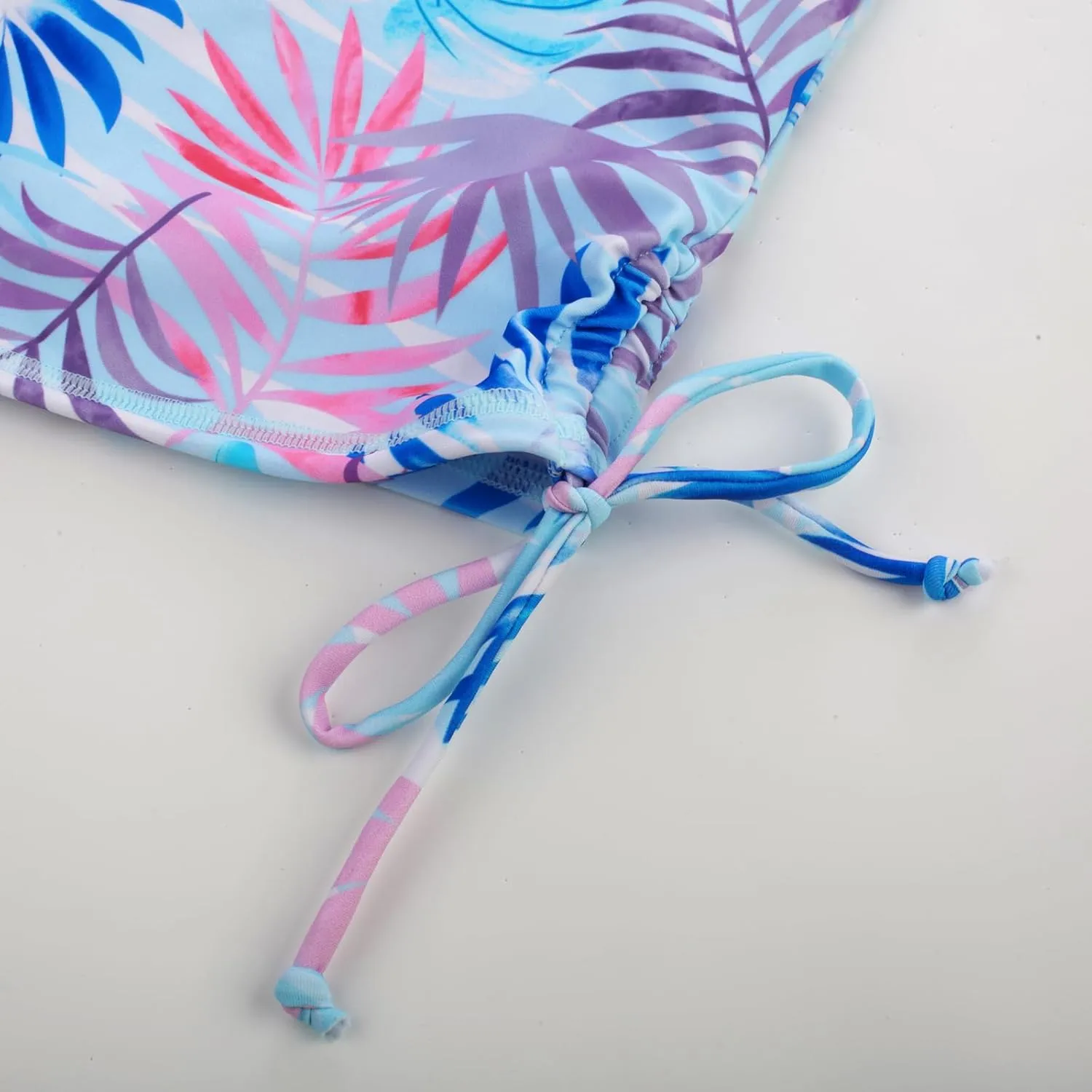 GRACE KARIN Girls Long Sleeve Swimsuit Two Piece Rashguard Floral Swimwear 6-14Y