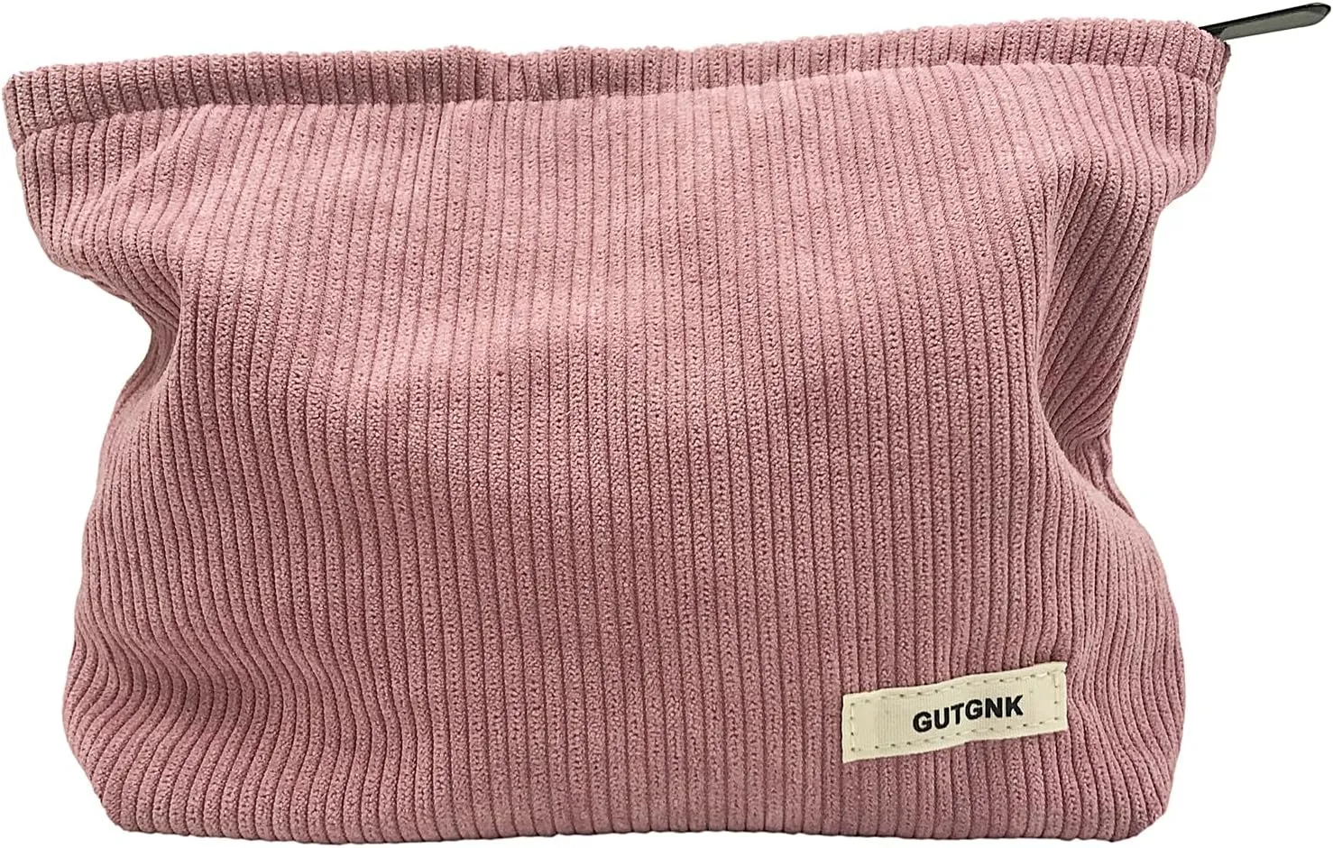 GUTGNK Women's Corduroy Cosmetic Bag, Large Capacity Canvas Cosmetic Bag Travel Toiletry Bag Accessories Organizer, Pink