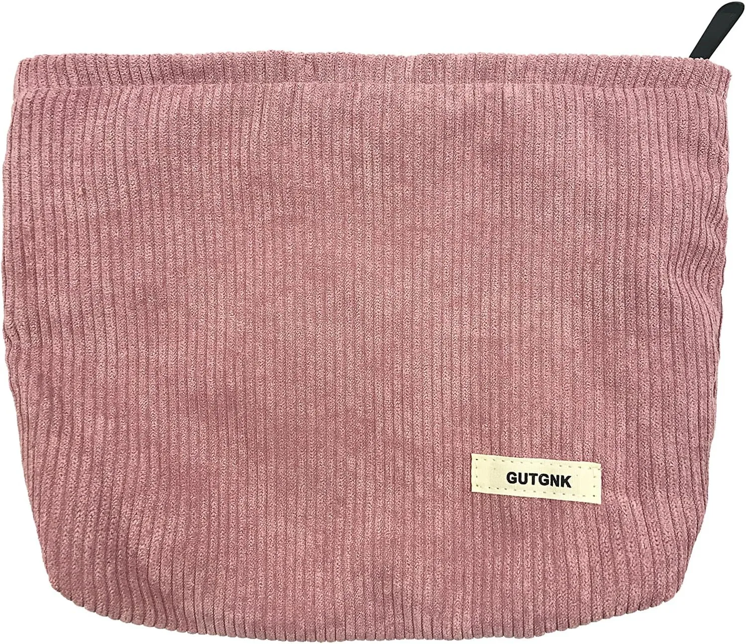 GUTGNK Women's Corduroy Cosmetic Bag, Large Capacity Canvas Cosmetic Bag Travel Toiletry Bag Accessories Organizer, Pink