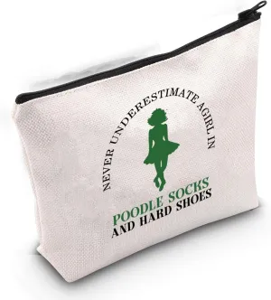 Gzrlyf Funny Irish Dancing Makeup Bag Irish Themed Gifts Irish Dance Lover Cosmetic Bag lrish Dance Bag With Zipper (NEVER irish)