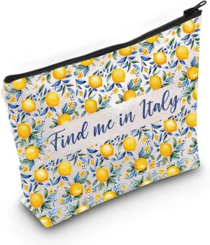 Gzrlyf Italian Lemon Makeup Bag - Amalfi Coast Lemon Themed Gift